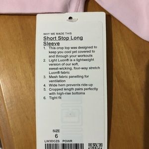 Short stop long sleeve lululemon